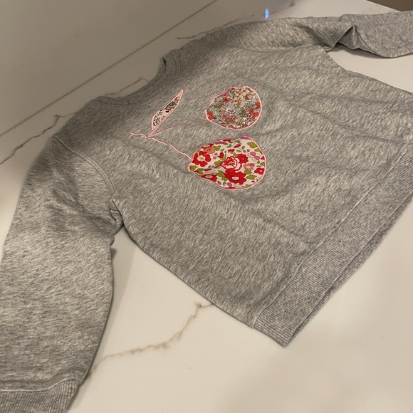 Kids gray sweatshirt with cherry detail in center - Picture 2 of 2